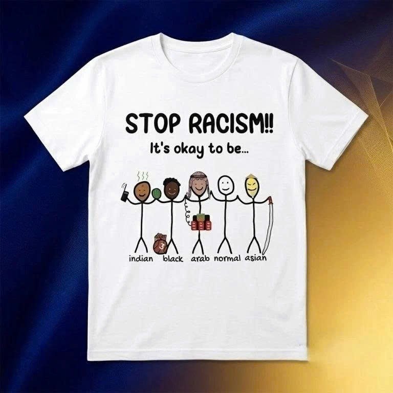 Vintage Stop Racism It’s Okay to Be Trendy Neil Graphic Cotton Unisex Tee