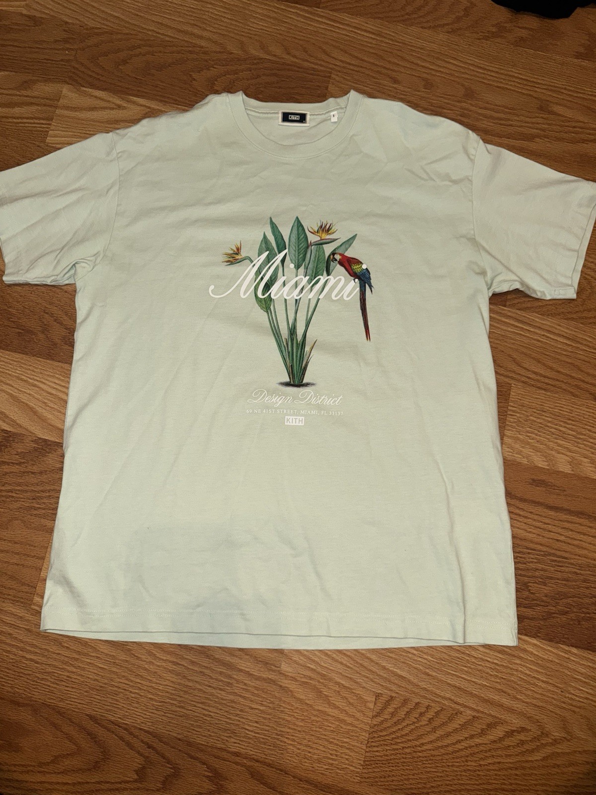 Kith Miami Design District Exclusive Macaw Tee Shirt Adult medium Zen Mint Green