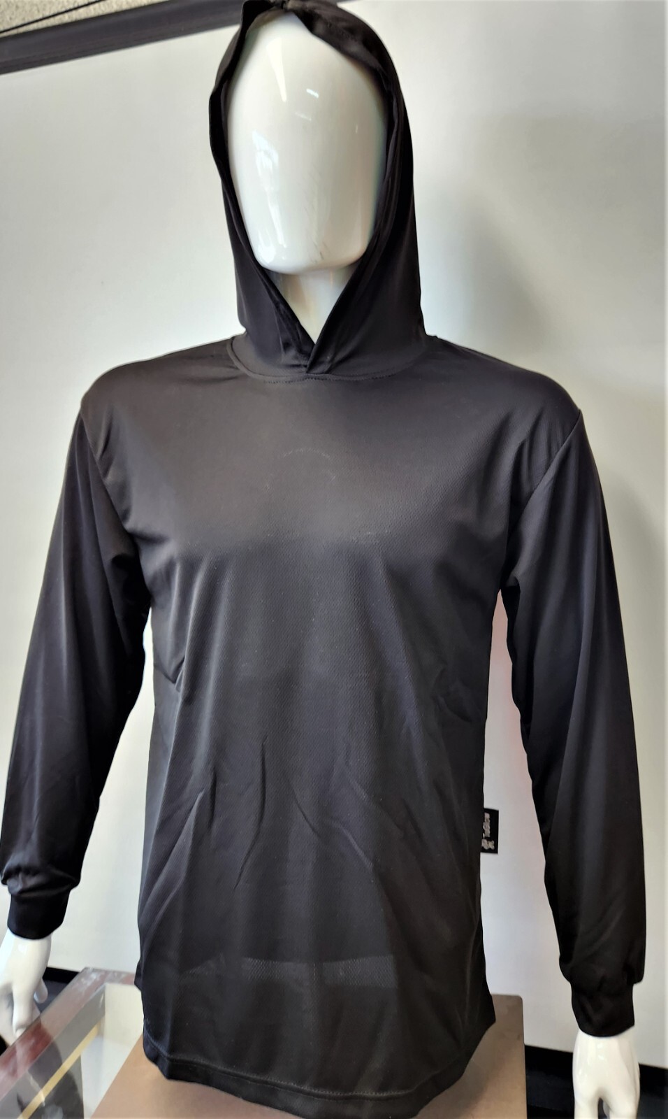 BLACK, Grey, BLUE Long Sleeve Safety Shirt With Hoodie, Polyester Birdeye Mesh
