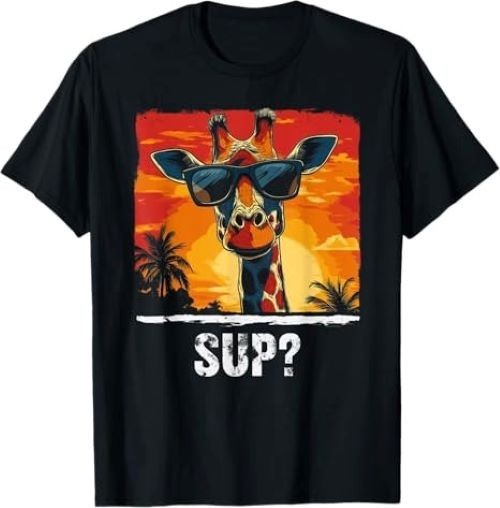 Cool Tees Funny Giraffe Graphic Tee Boys Girls Kids Teens Men Women T-Shirt
