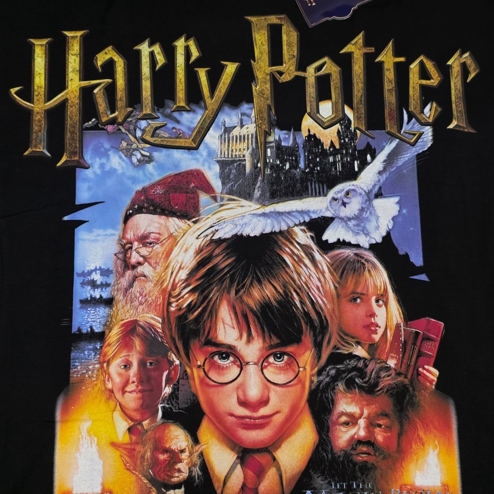 Harry Potter Let The Magic Begin Graphic Crewneck T-Shirt Men’s Sz XL Black Tee