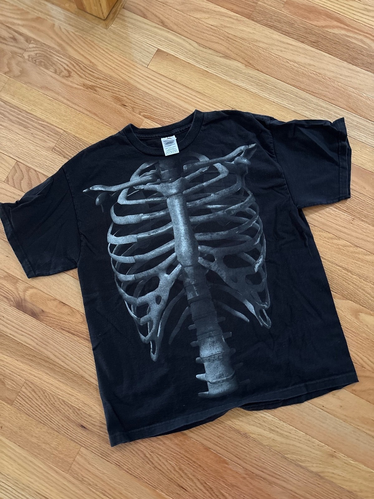 Rib Cage Graphic Tee Delta Pro Weight Black Size LARGE