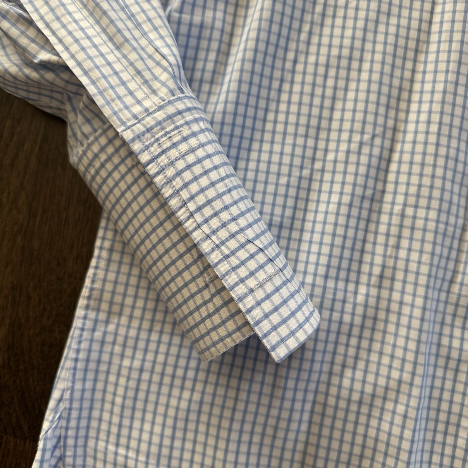 Charles Tyrwhitt Men’s 16 33 Blue White Checked Dress Shirt 41/84cm French Cuff