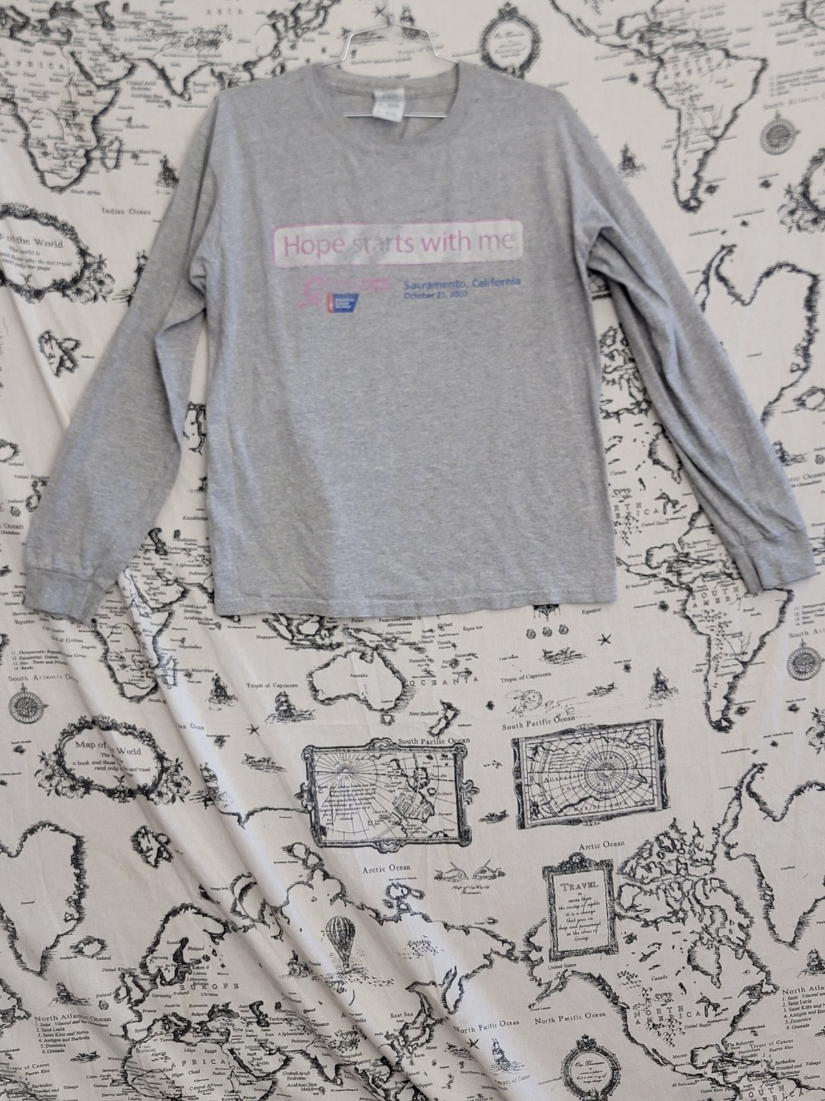 Gildan Heavy Cotton “Hope Starts With Me” American Cancer Society Long Sleeve T-