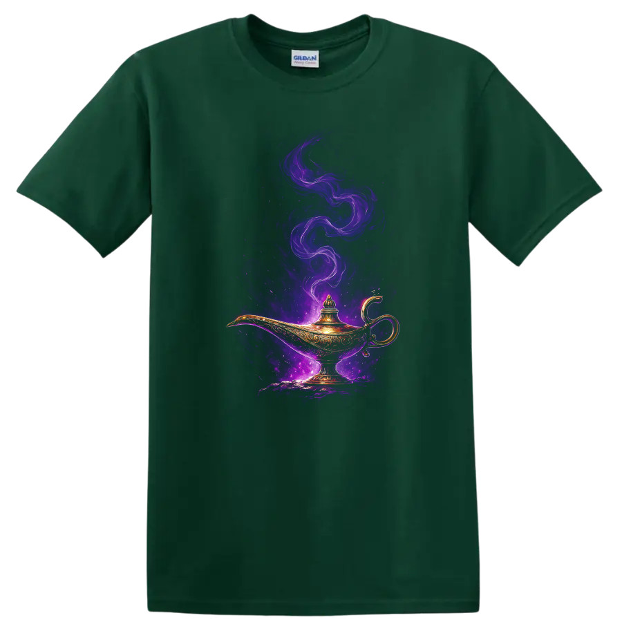 Aladdin Magic Lamp T Shirt Purple Genie Smoke Fantasy Movie Tee
