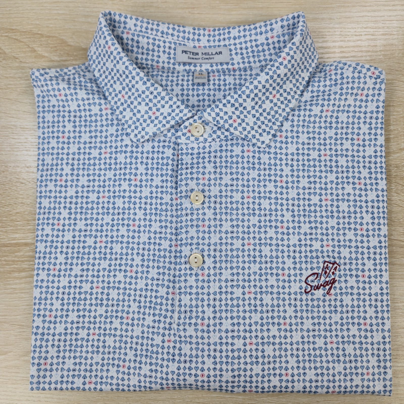 Men’s XL Peter Millar Summer Comfort SWAG Poker Holdem Pattern Golf Polo Shirt