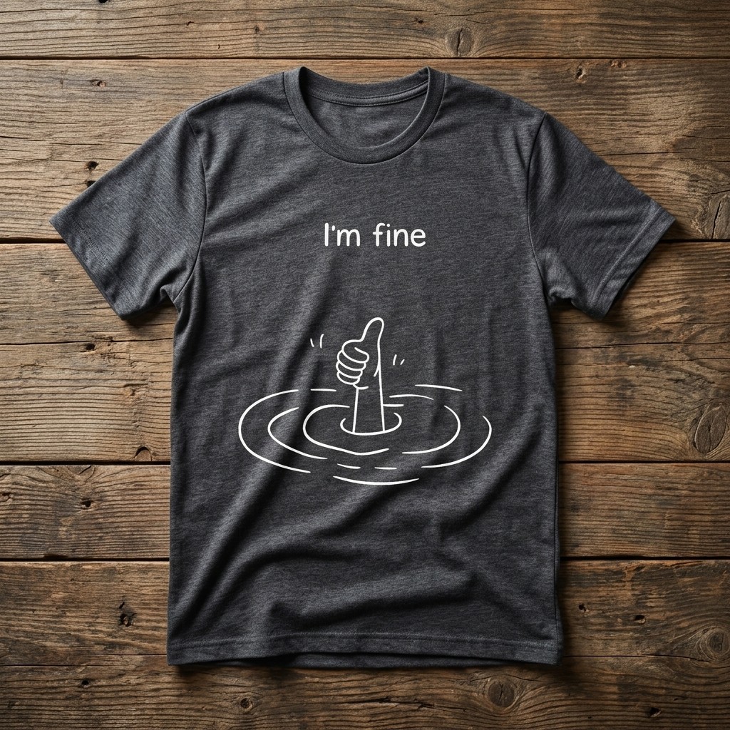 I’m Fine Funny T-Shirt | Sarcastic Humor Shirt | Minimalist Graphic Tee TA79