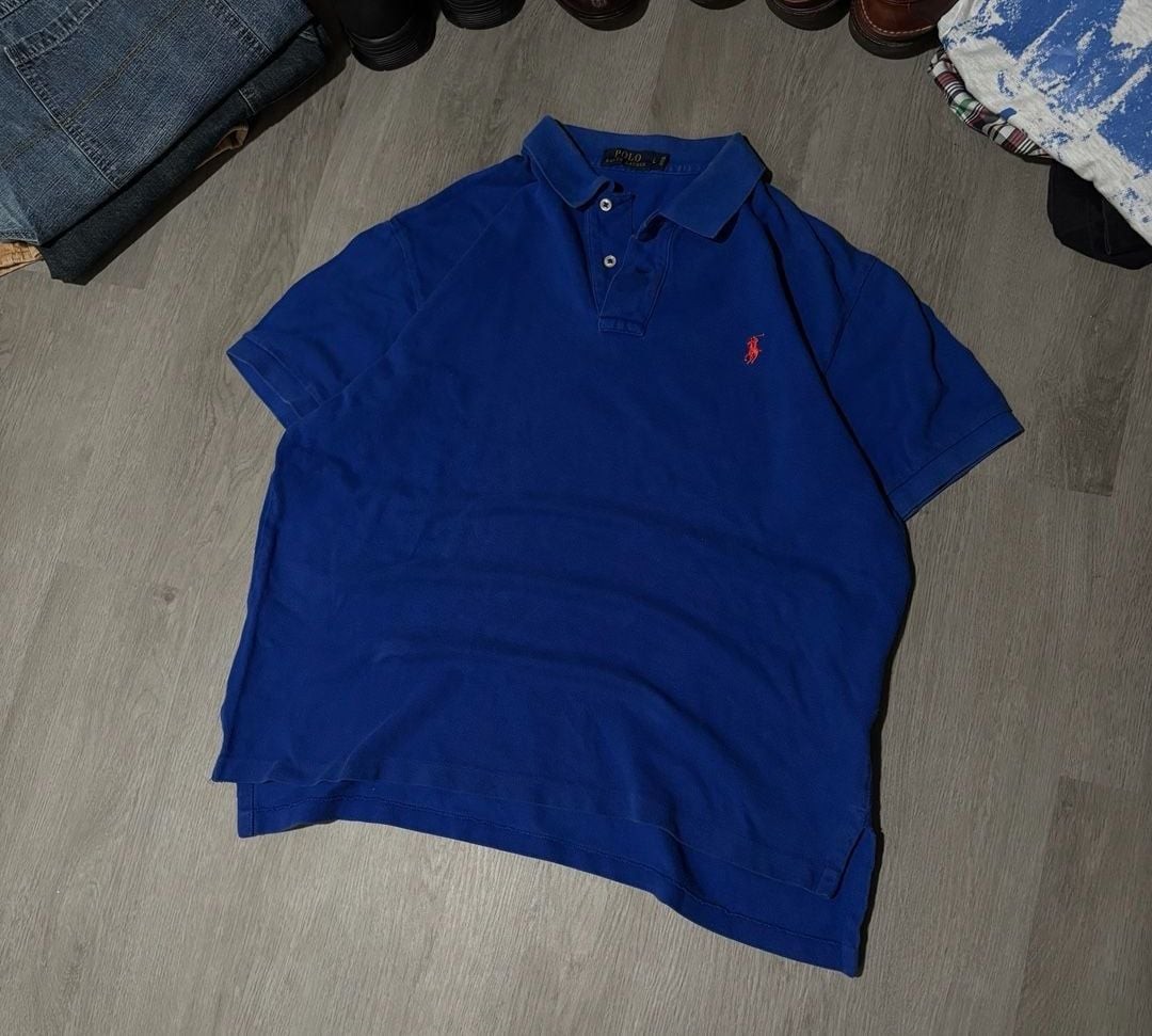 Polo Ralph Lauren Royal Blue Short Sleeve Cotton Mesh Polo Shirt