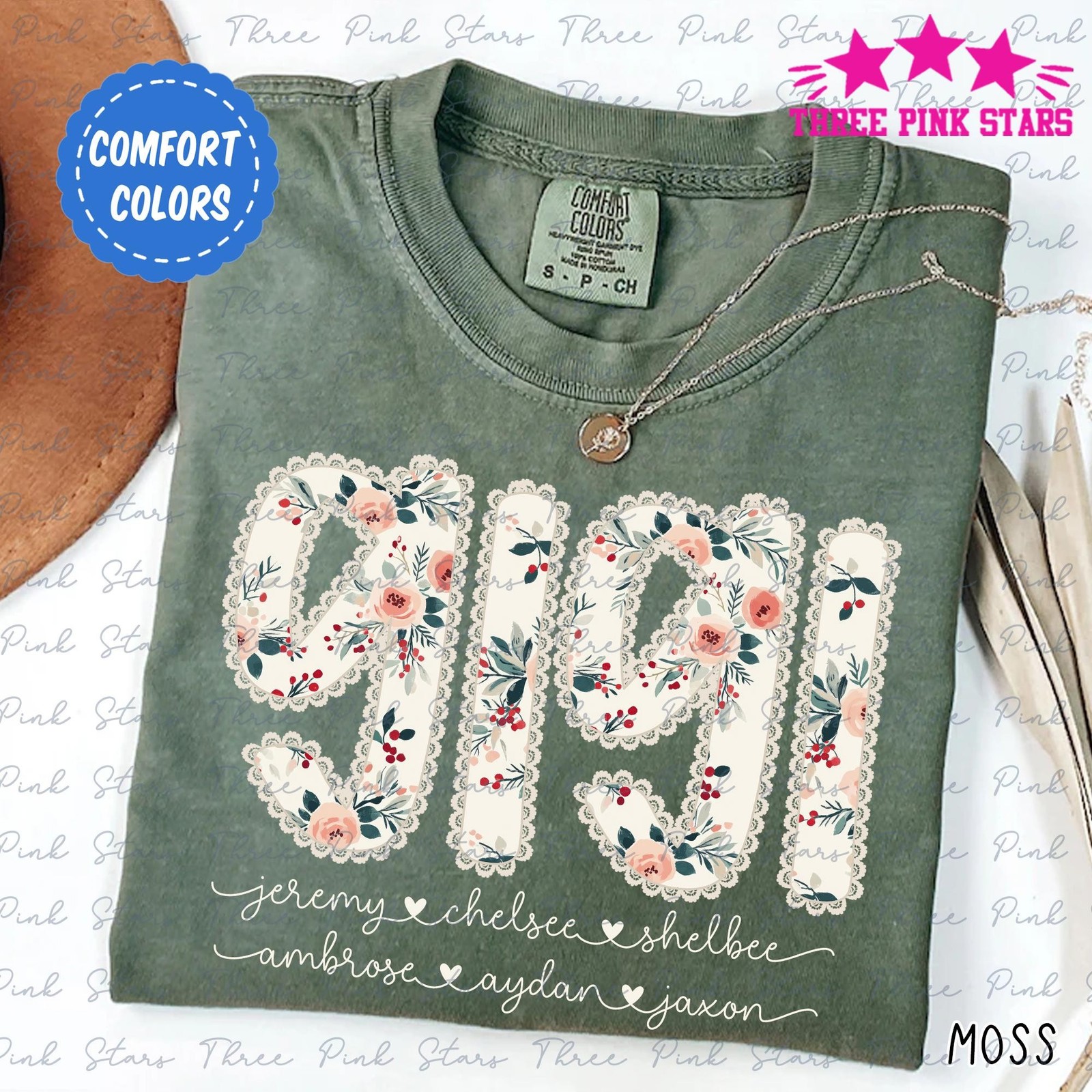 Personalized Gigi Comfort Colors Shirt Custom Gigi Shirt With Kids Names Gift
