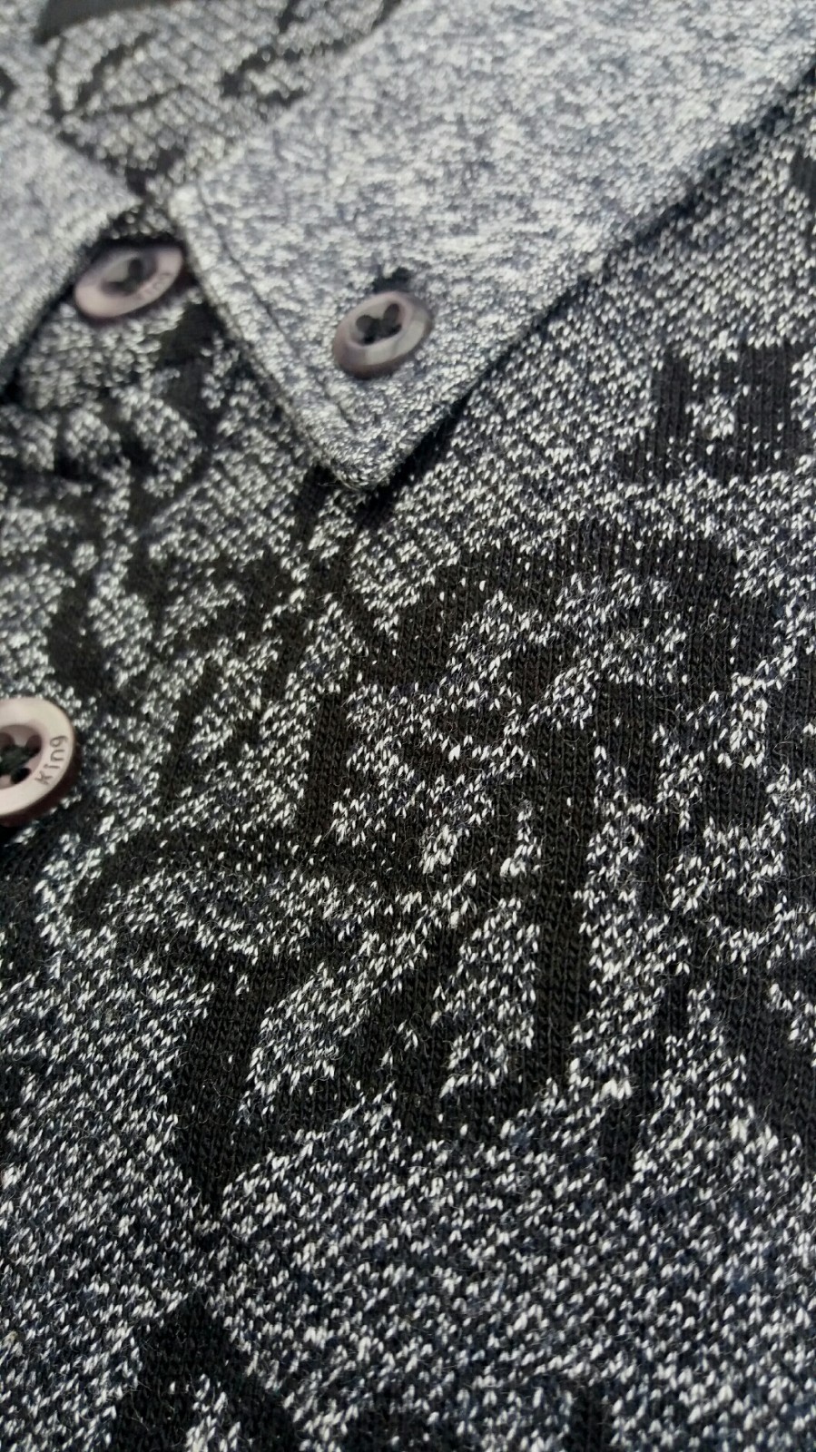 LIZARD KING SHORT SLEEVE CHARCOAL JAQUARD POLO SHIRT 2XL3XL4XL5XL6XL