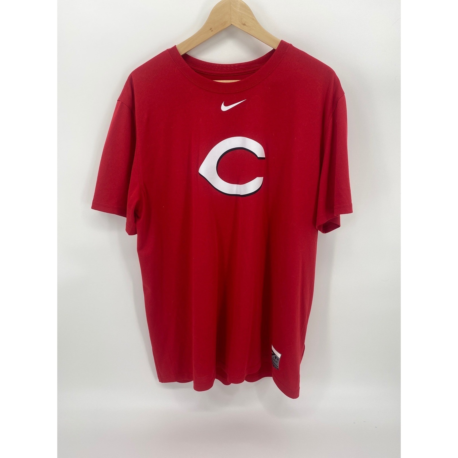 Nike Cincinnati Reds T-Shirt Mens XL Red Excellent MLB Dri-FIT Authentic Logo