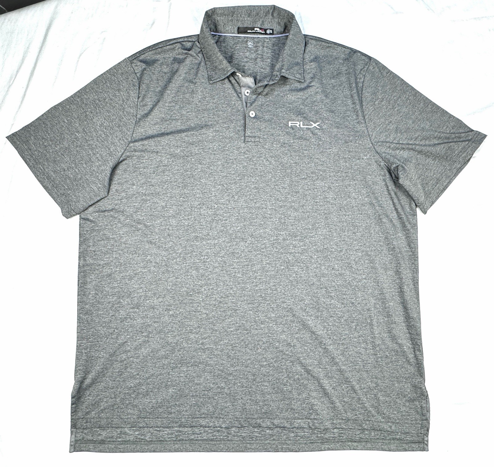 New! RLX Ralph Lauren Polo Golf Shirt Stretch S/S-Men’s XXL-Heather Gray