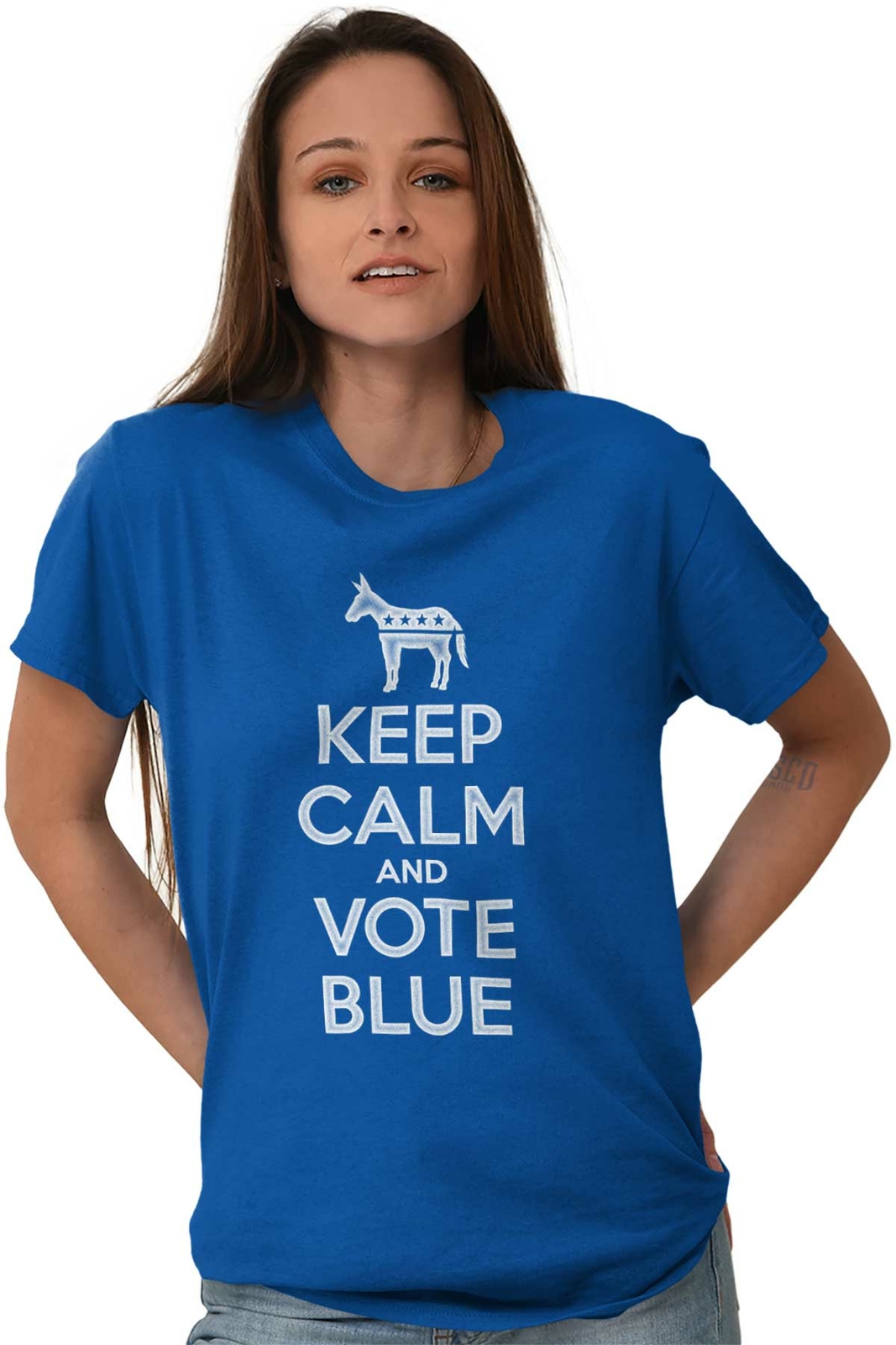 Keep Calm Vote Blue Democrat Political Donkey Left Wing Classic T Shirt Tee