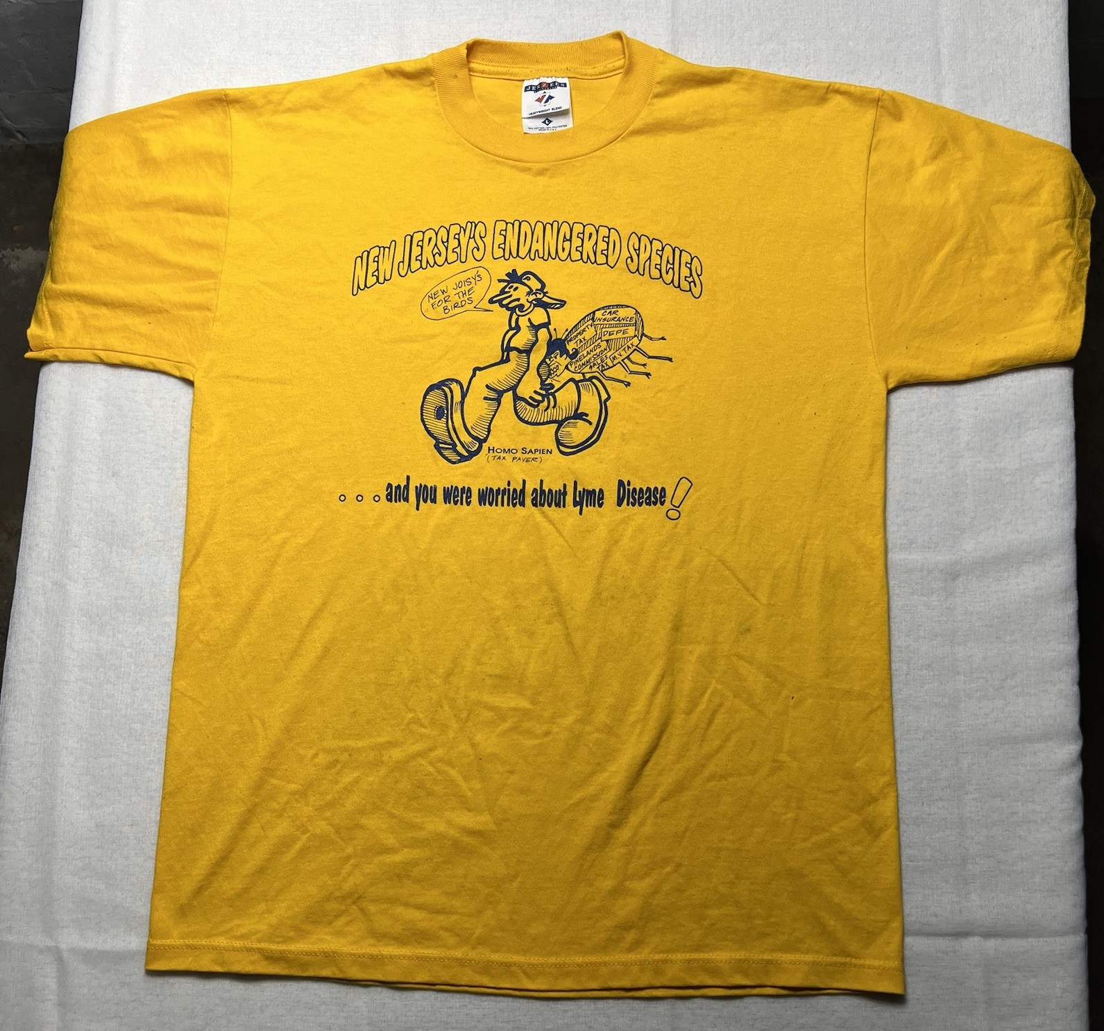 VTG Anti New Jersey Taxes Homeowner T Shirt Size Large USA Made Jerzees Moving