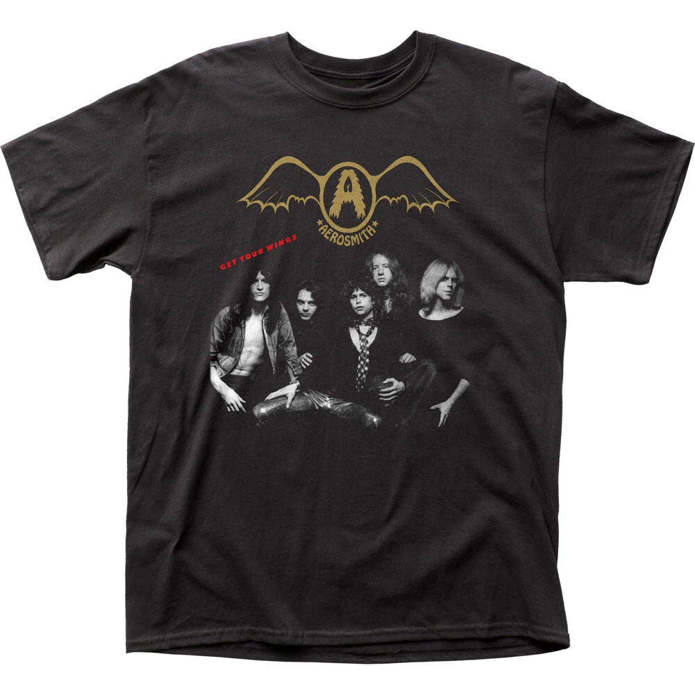 Aerosmith Get Your Wings Mens T Shirt Rock and Roll Classic Tee New Black