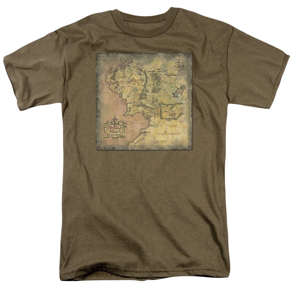 The Lord Of The Rings Middle Earth Map Licensed Adult T-Shirt