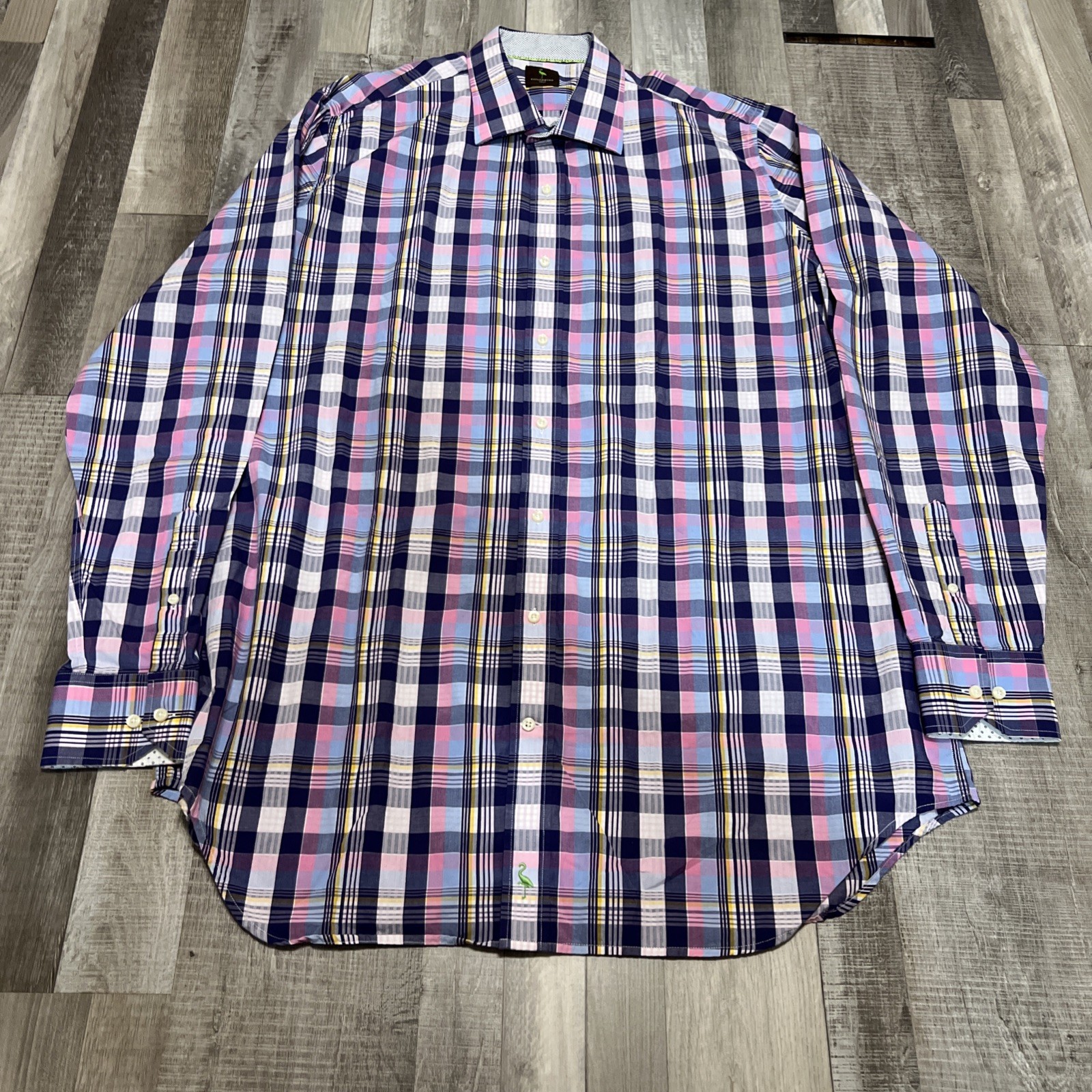 TAILORBYRD Men’s 3XLT Long Sleeve Button Down Multicolor Plaid Shirt