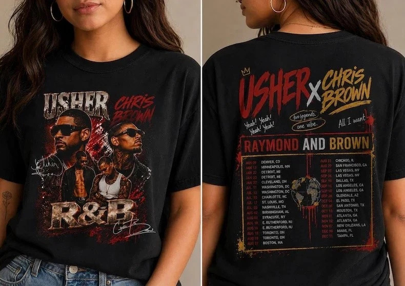 Usher Chris Brown 2026 R&B Concert T-Shirt Unisex S-4XL