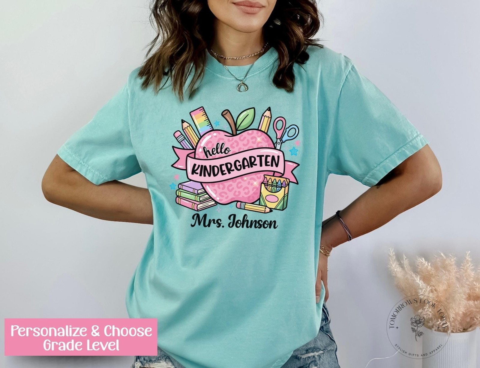 Personalized Kindergarten Teacher Custom Grade Level Back To School Gift Tee