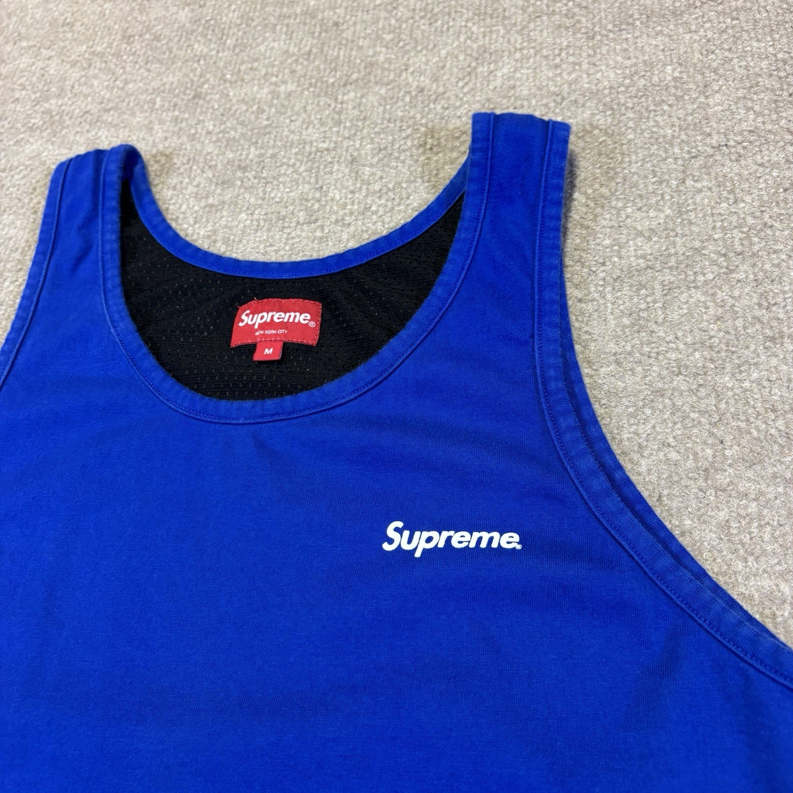 Supreme Mesh Back Tank Top SS14 (Blue) Size Medium