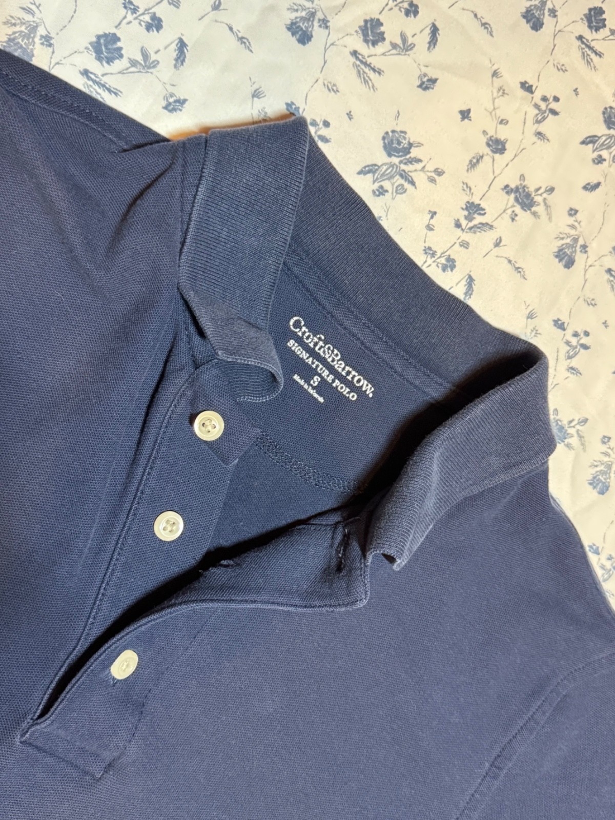 Croft & Barrow Super Soft Mens Small Three Button Polo T-Shirt Dark Navy
