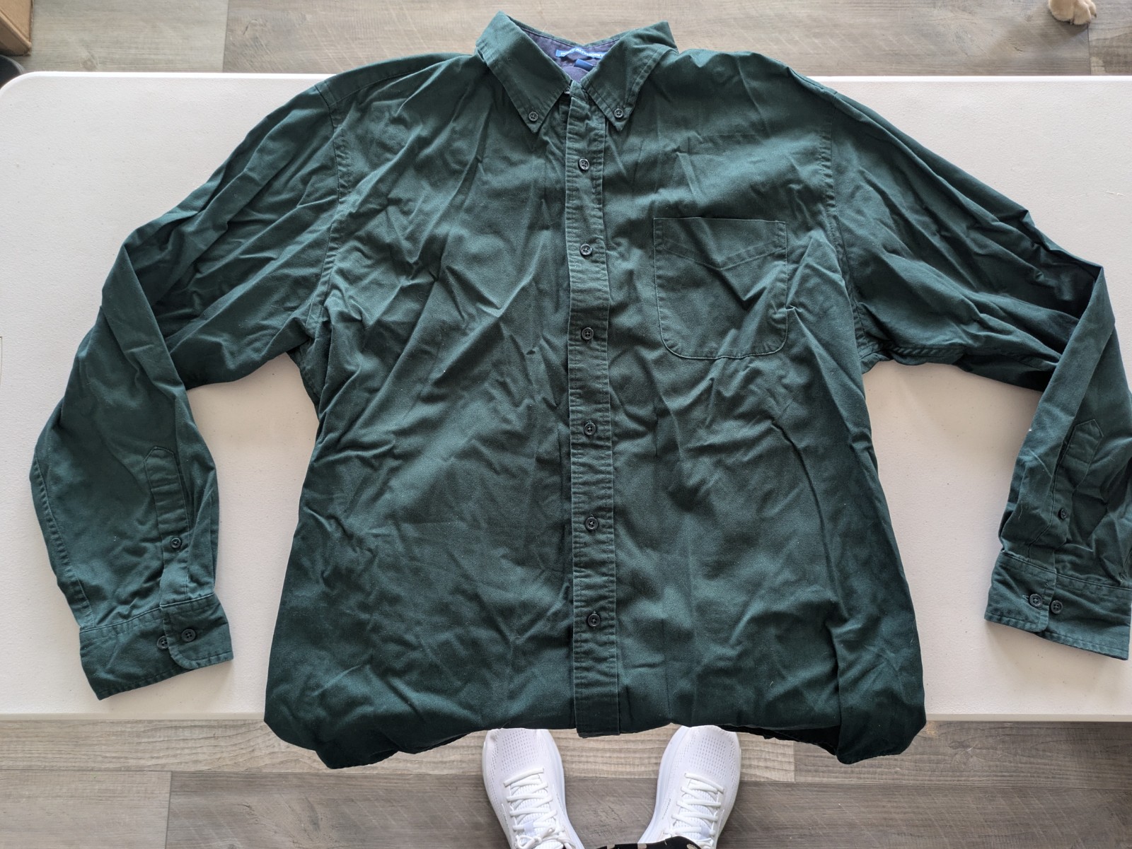 Port Authority XL Dark Green Button Down Long Sleeve Dress Shirt Casual Office