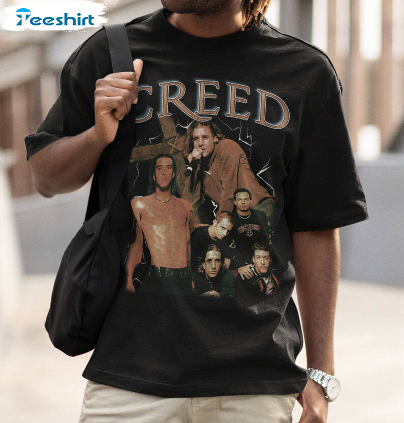 Creed Band Trendy Short Retro style black short sleeve T shirt 2023 NH6890