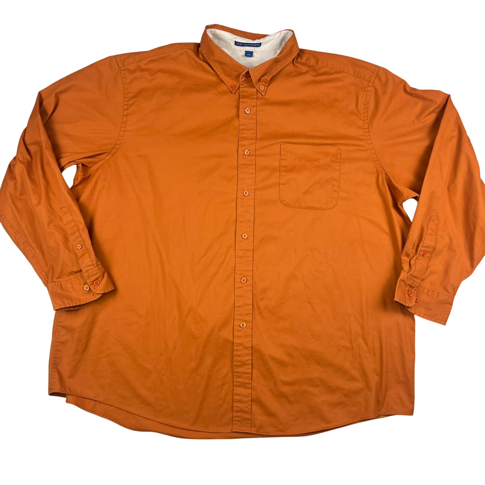 Port Authority Shirt Mens 4XL Button Down Long Sleeve Workwear Casual Orange