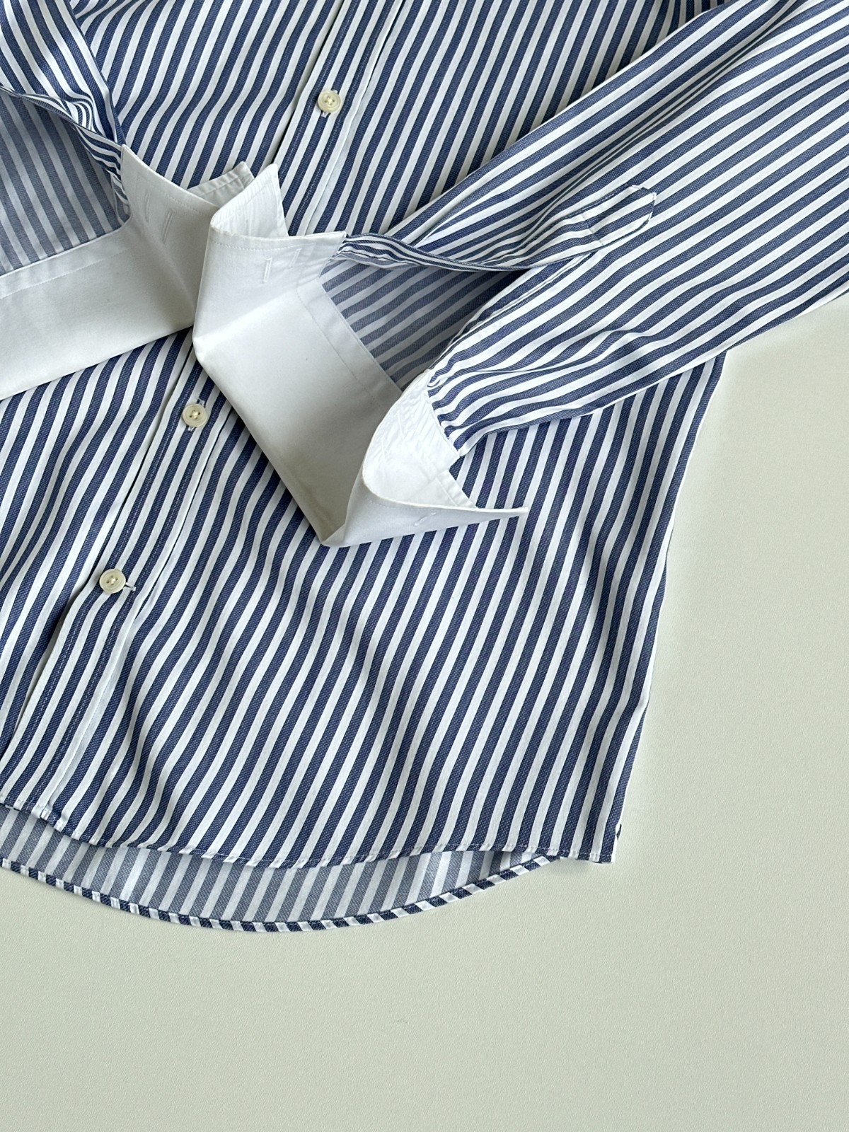 Hawes & Curtis Men Shirt 15.5 34 Extra Slim Fit Blue Striped Winchester Cuff
