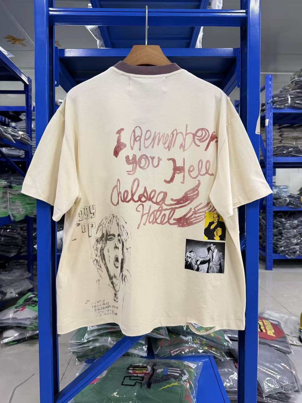 High Street Rhinestone Print Washed Distressed Loose Cotton Short Sleeve T-Shirt