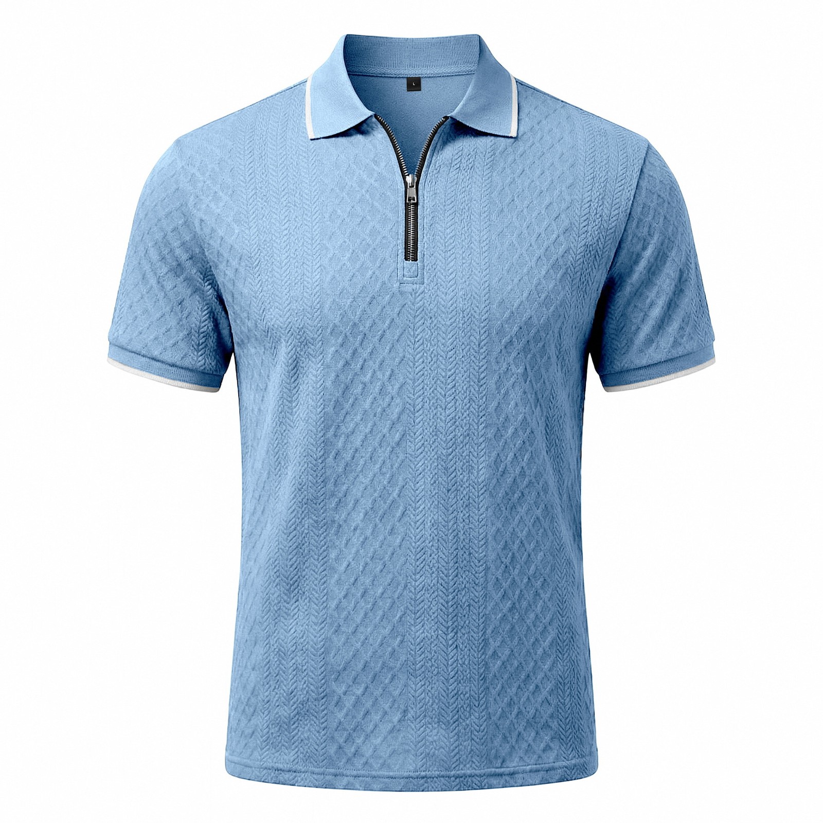Summer Retro Loose Zipper Lapel Polo Shirt