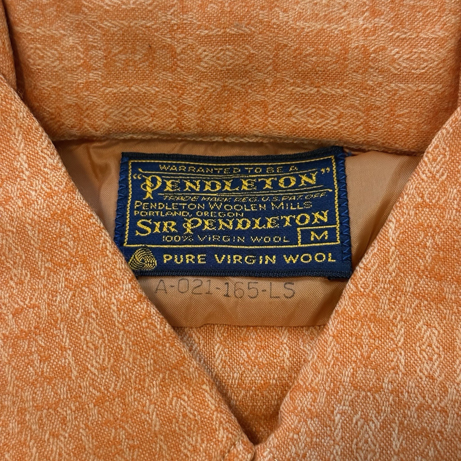 Vintage 1967 Pendleton Sir Pendleton Wool Shirt M Deadstock NOS Loop Collar