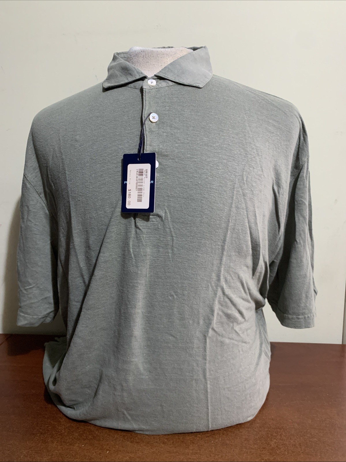 Peter Millar Greystone Sage Mens Golf Linen Polo Shirt Large Or XL New Nwt