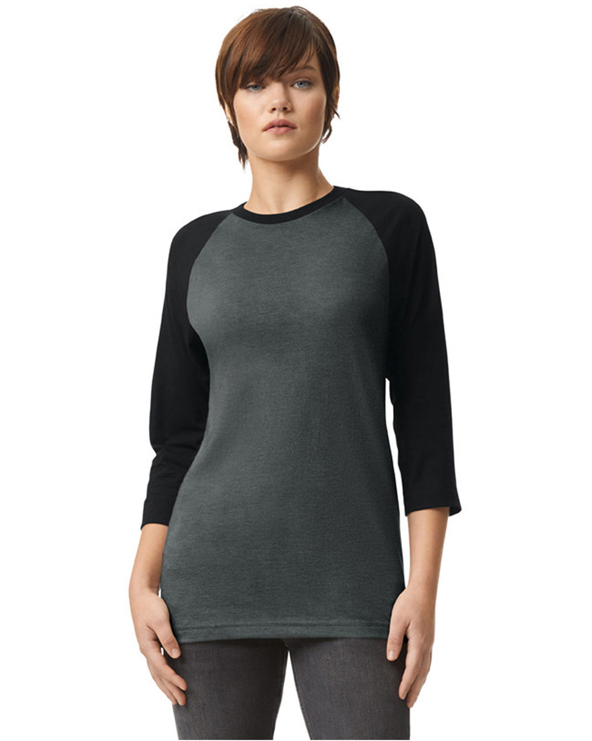 American Apparel Unisex CVC Raglan Stylish T Shirt Casual Plain T-Shirt 2003CVC