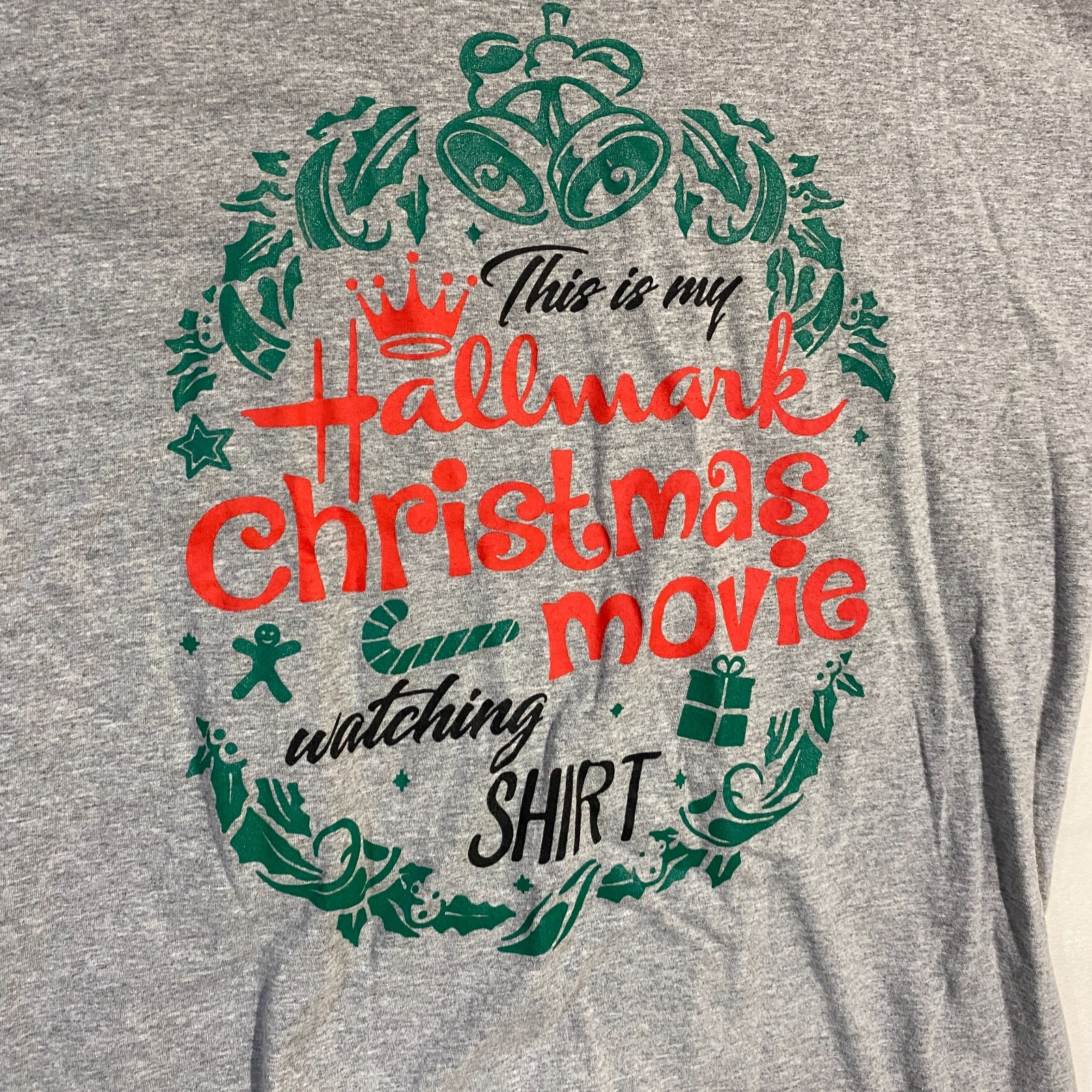Hallmark T-Shirt Unisex XL Gray Hallmark Christmas Movie Graphic Tee
