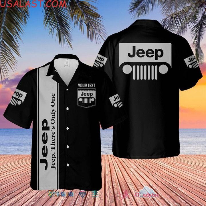 Theres Only One Jeep Black Grey Custom Name Hawaiian Shirts