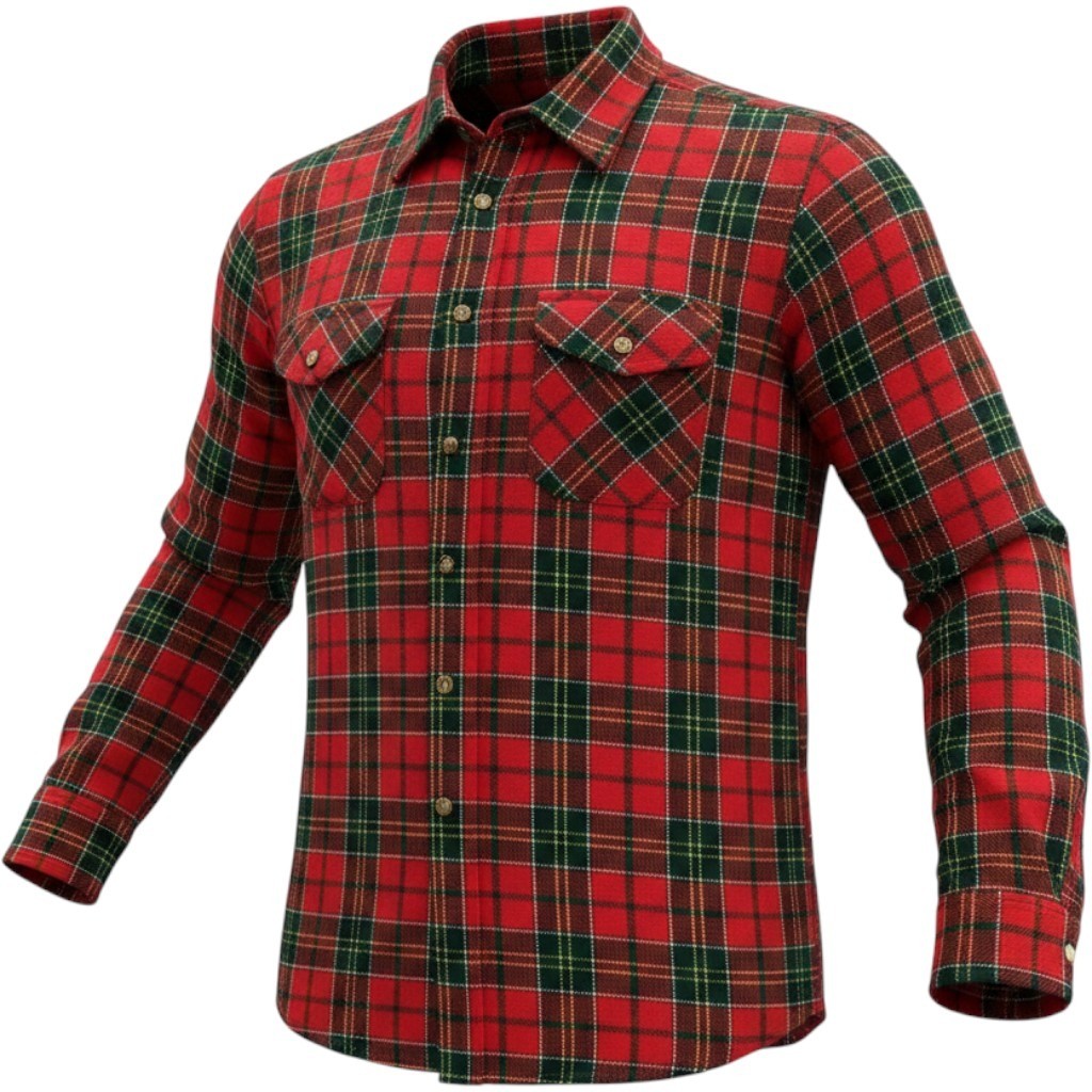Meijer Timber Ridge Flannel Shirt Mens Large Red Green Plaid Acrylic Vintage 90s