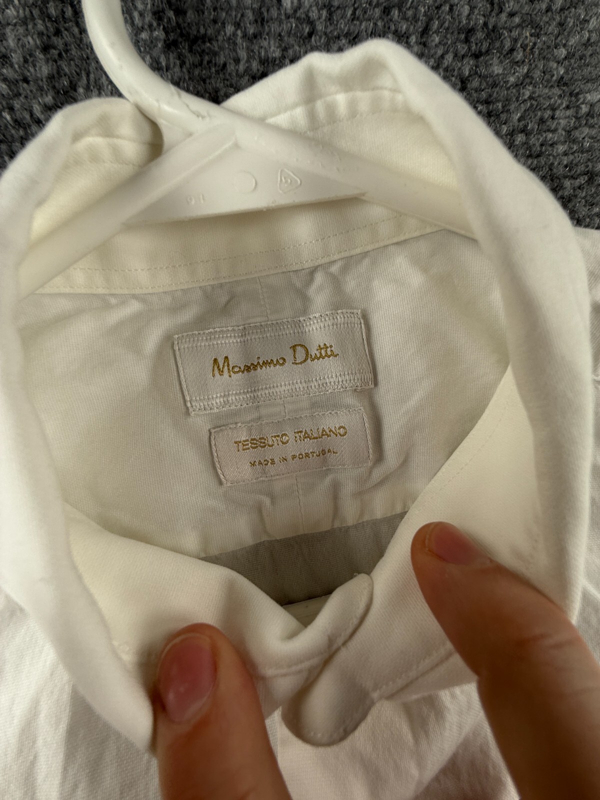Massimo Dutti Button Up Shirt Long Sleeve Cotton Designer White 15.75 (40) Woven