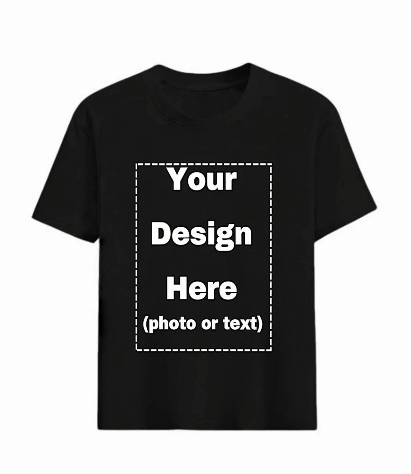 Print Your Photo Text Logo Custom DYF Cotton T- Shirt Personalized Unisex Tee