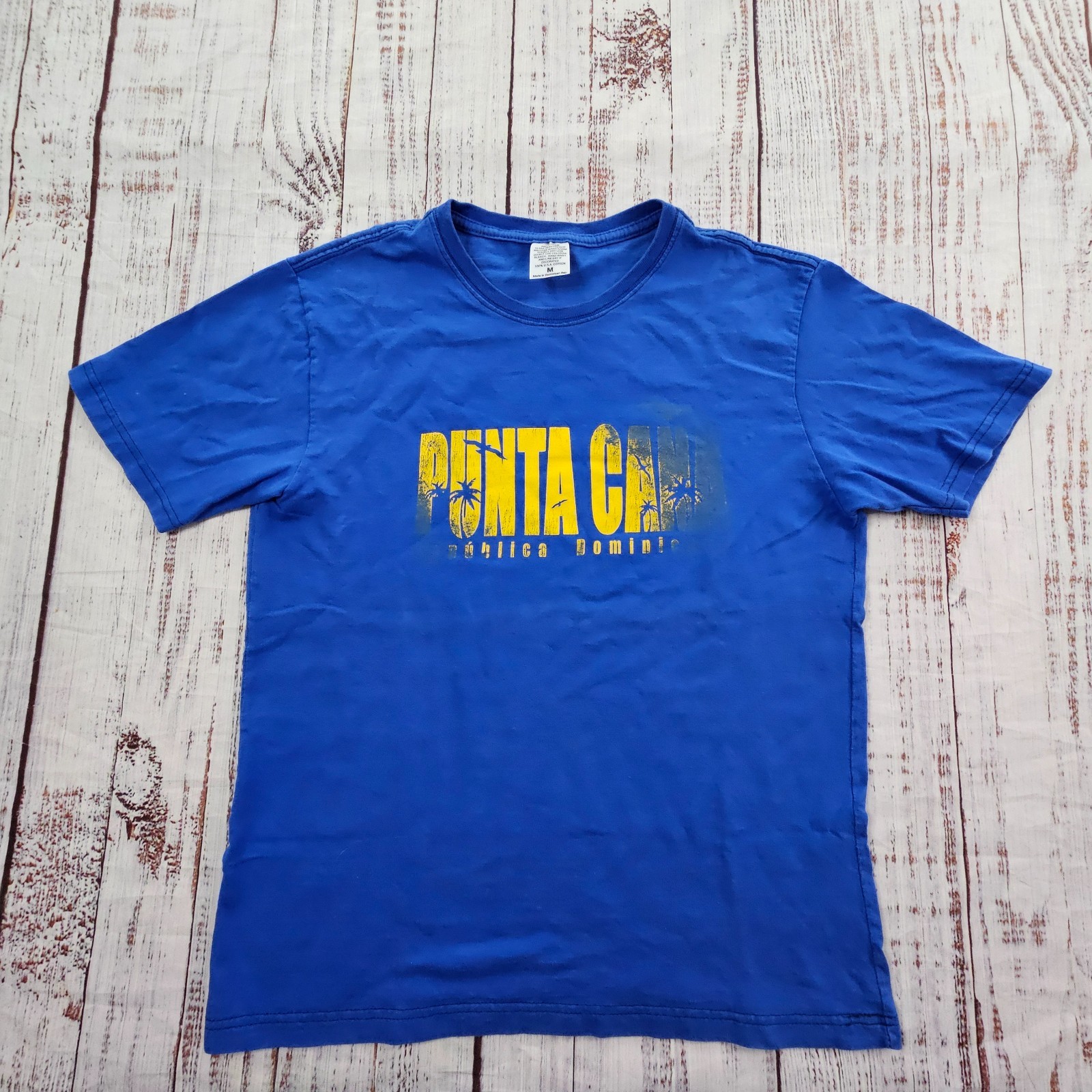 Punta Cana Dominican Republic Blue Short Sleeve Cotton T-Shirt Men’s M