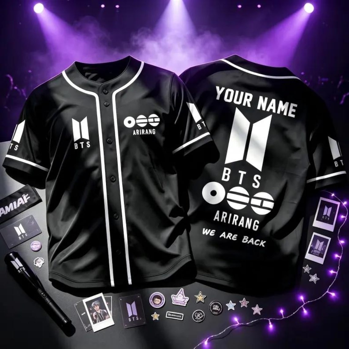 Custom K-Pop BTS Concert Tour 2026 Baseball Jersey Shirt