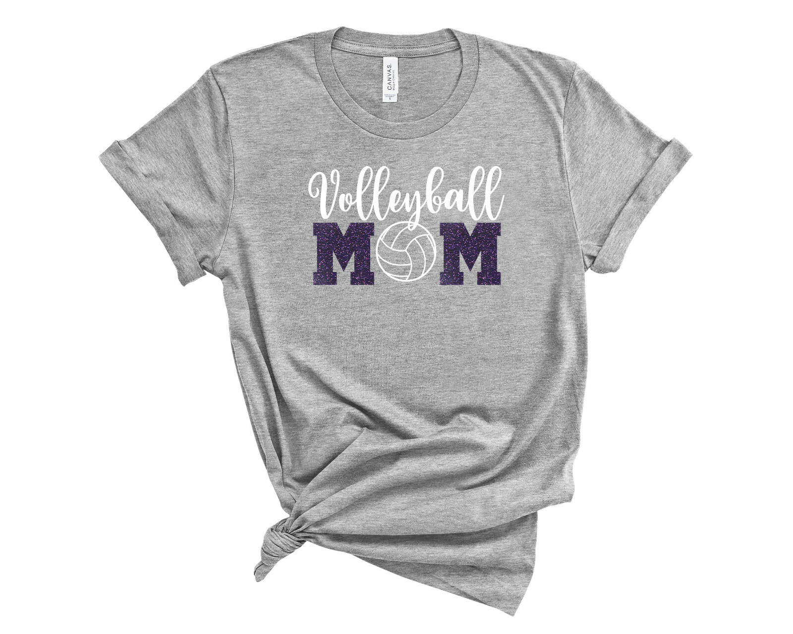 Personalized Volleyball Mom Glitter T-Shirt Custom Volleyball Mom Sports Tee
