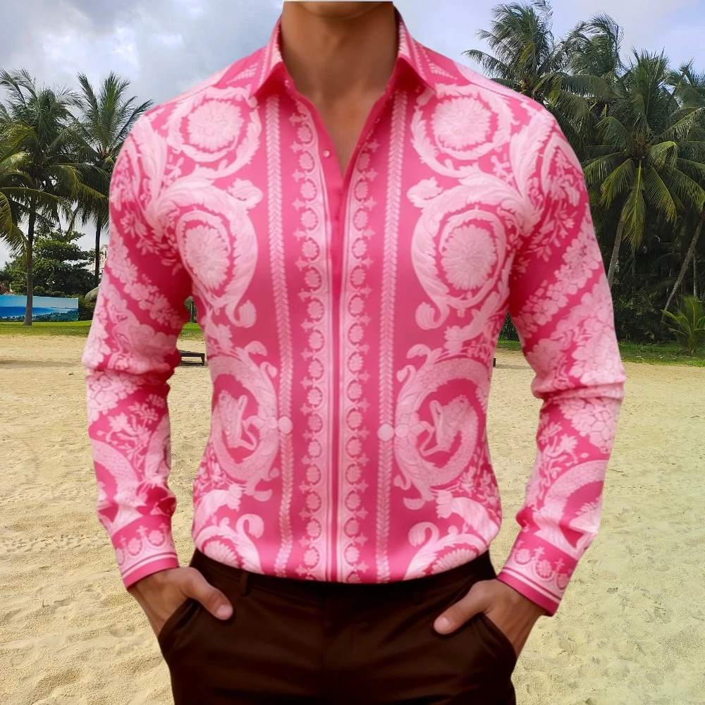 Button Down Shirt Men Summer Button Shirt Casual Hawaiian Beach Shirt Mens Top