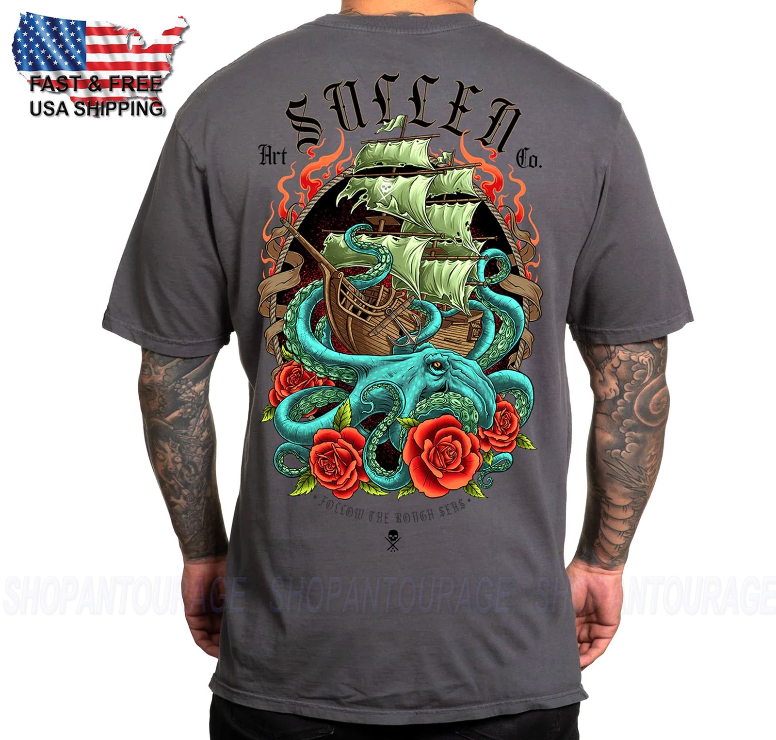 Sullen Art Collective Rough Sea Premium Fit SCM6576 Short Sleeve T-shirt For Men