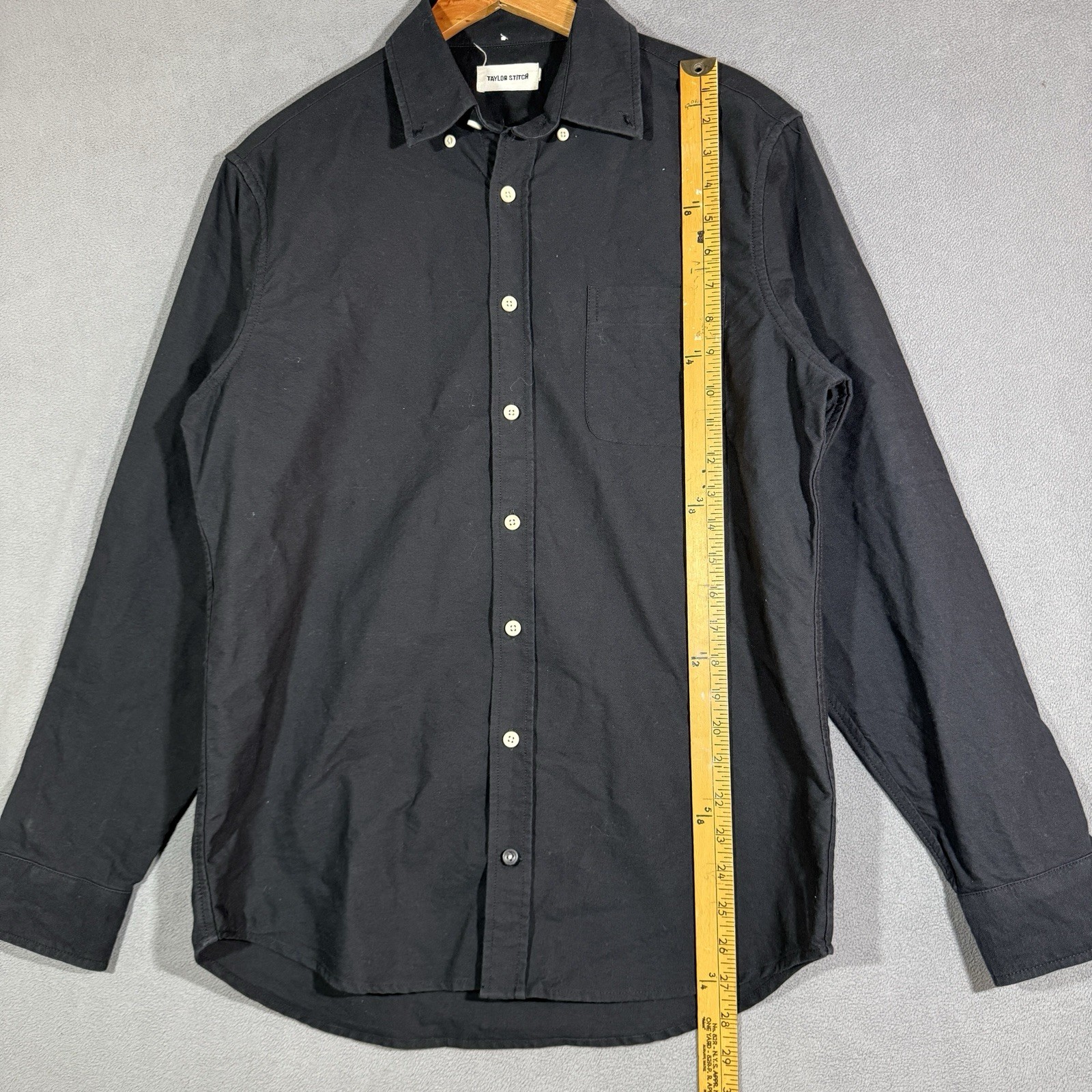 Taylor Stitch Utility Shirt Black Coal Sashiko Mens Size 40 Medium