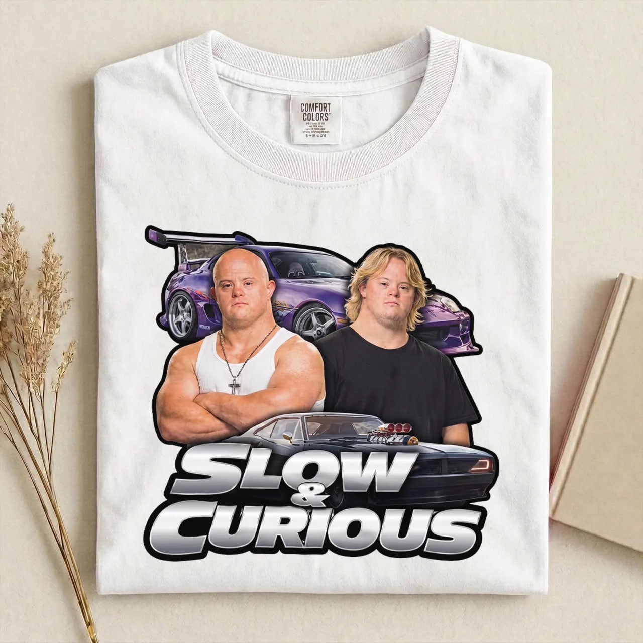 Slow And Curious Shirt, Funny Racing Meme Graphic Tee, Car Enthusiast Humor Tee