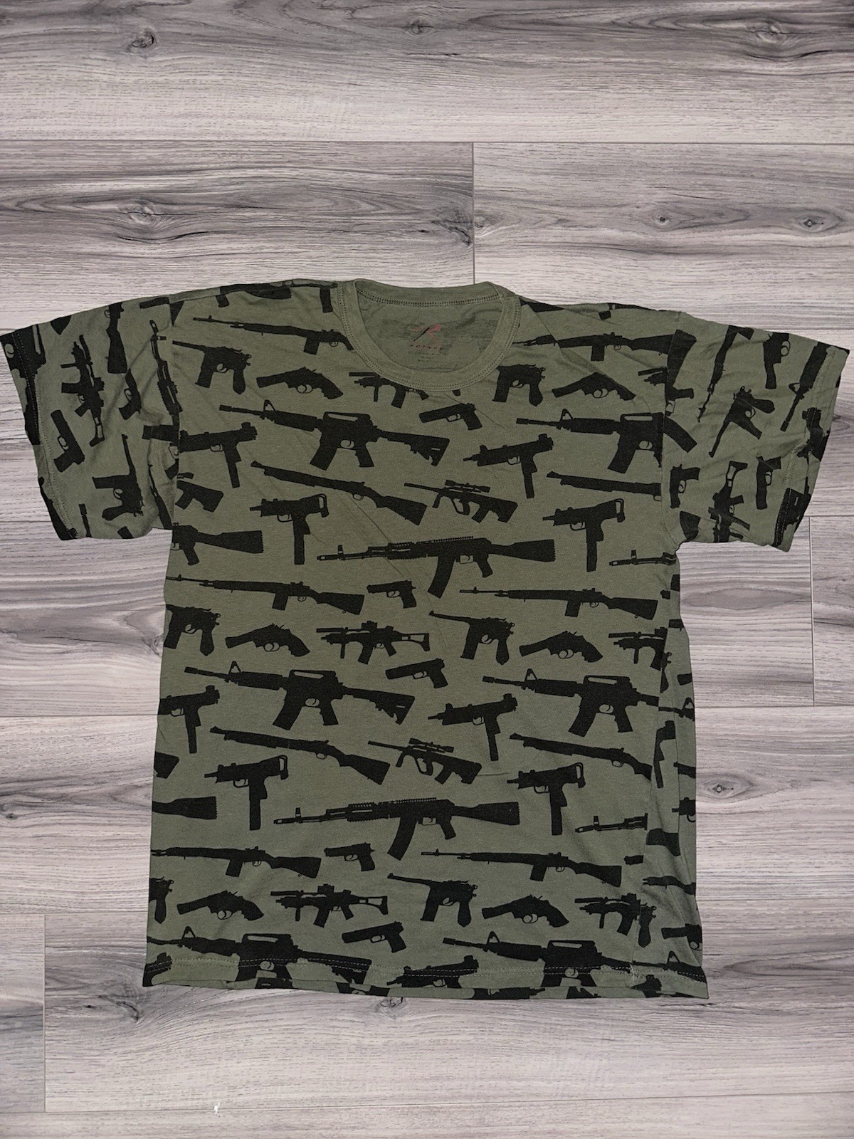 Rothco Guns Olive Drab All Over Print T-Shirt Size XL