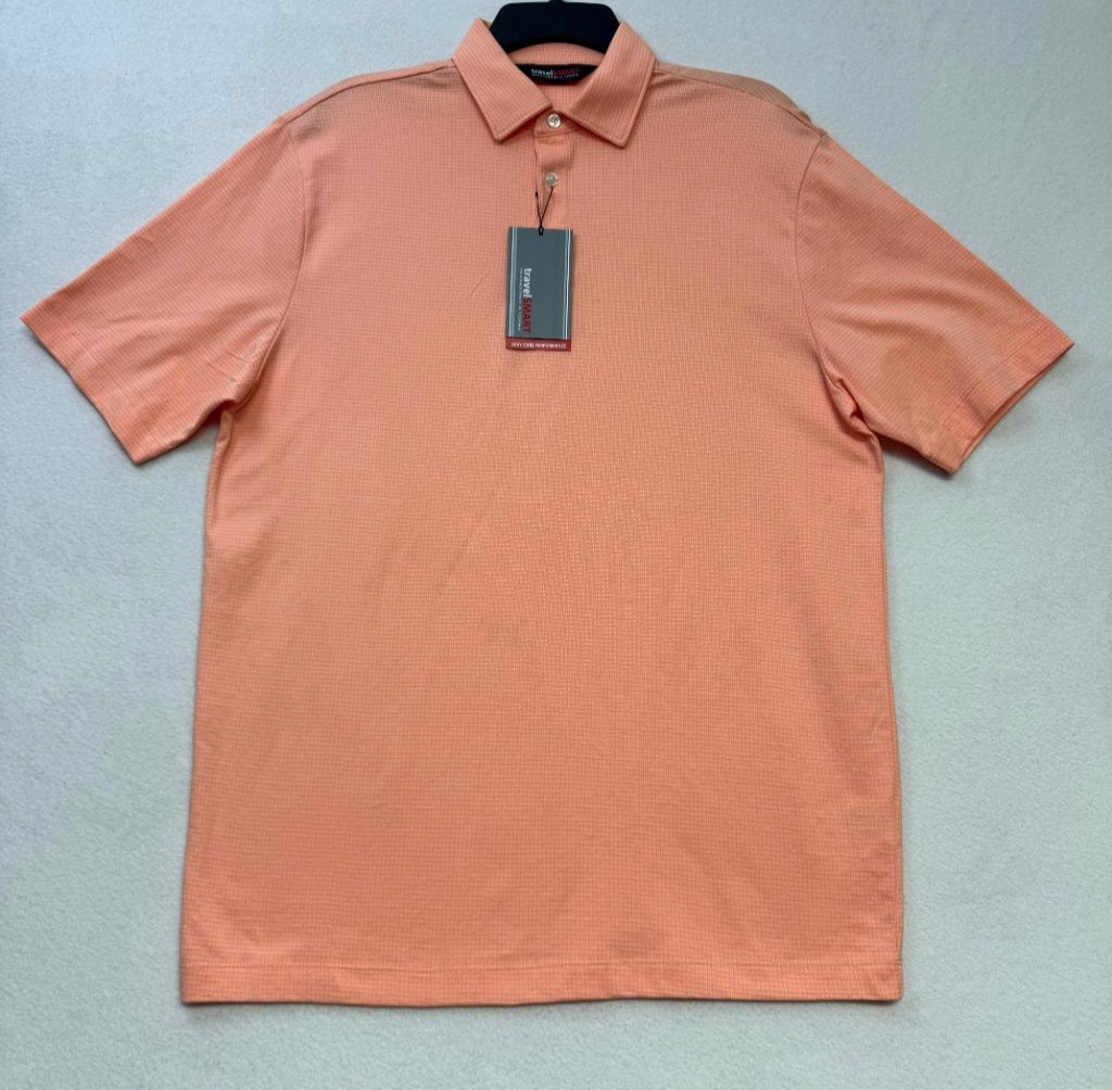 Roundtree & Yorke TravelSMART Mens S Polo Shirt Orange Golf NWT $49.50 Retail