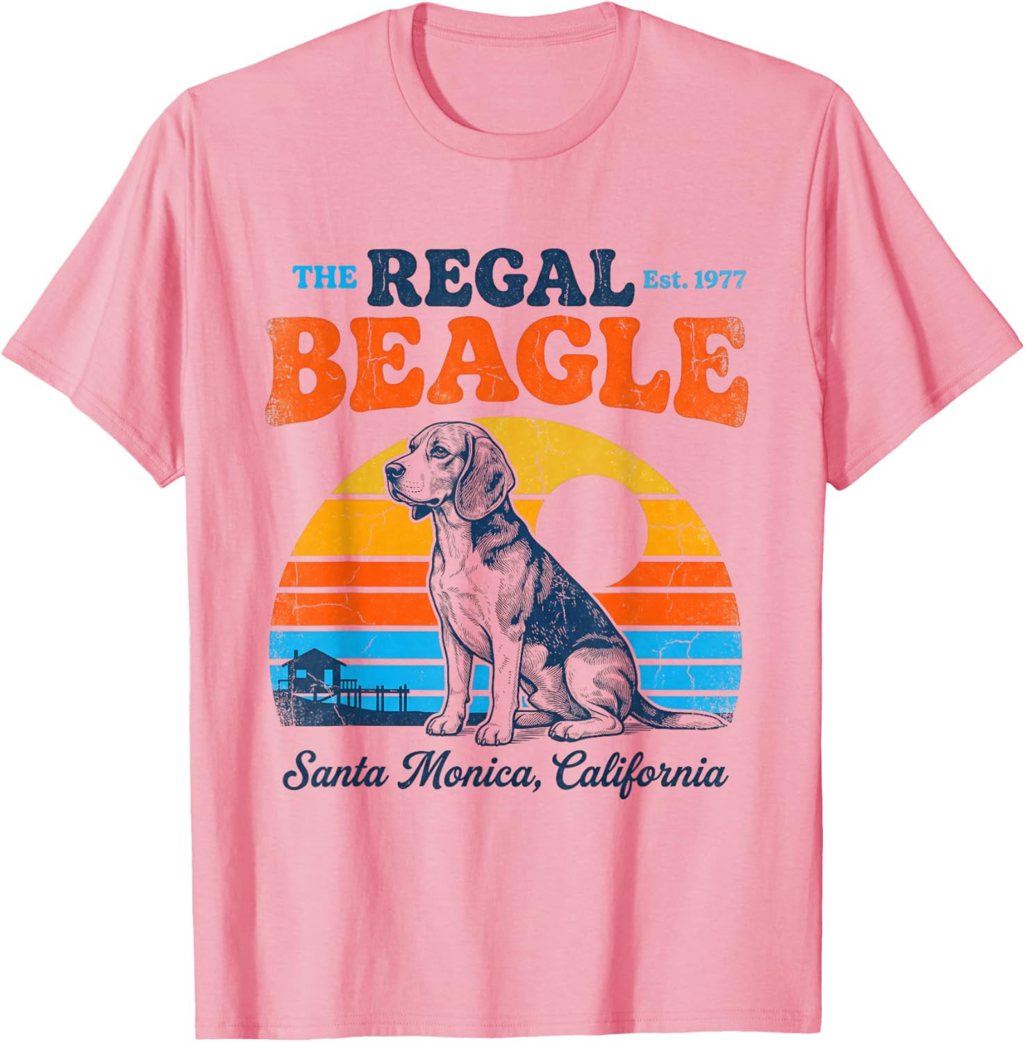 The Regal Beagle Santa Monica California 70s Sunset Graphic T-Shirt