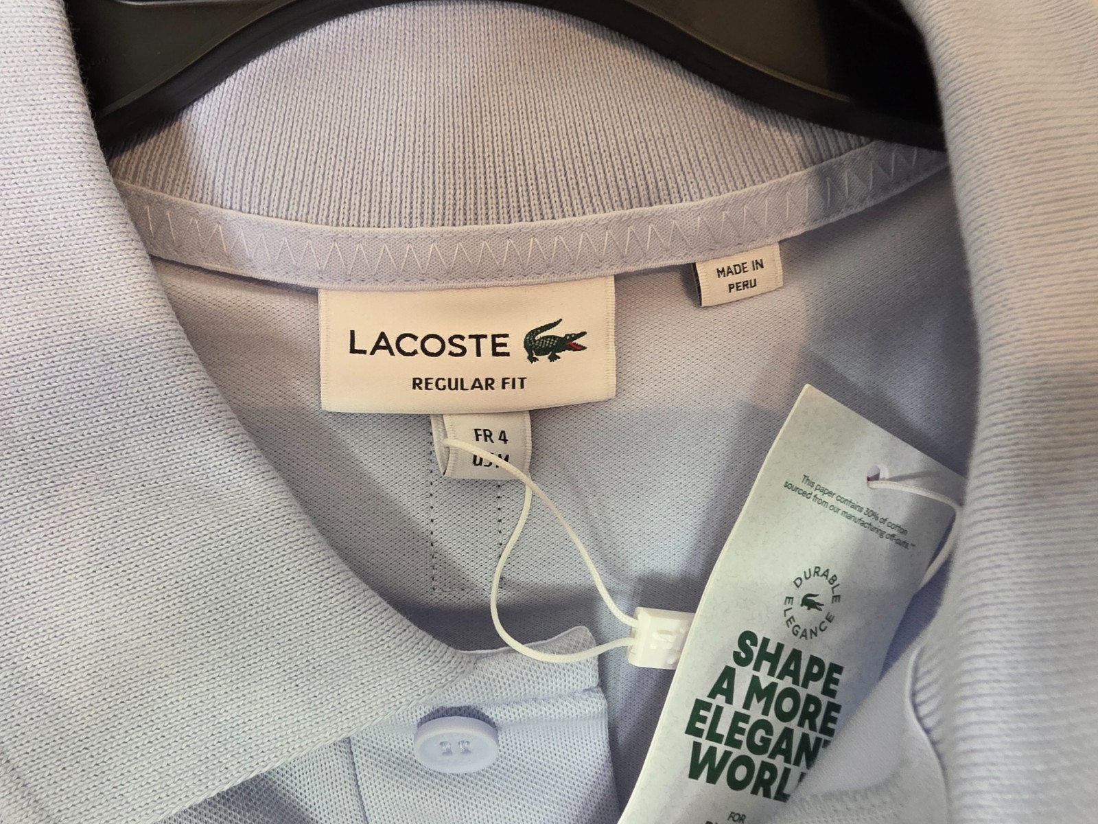 Lacoste Sport Men’s Regular Fit Printed Polo Shirt size M light blue